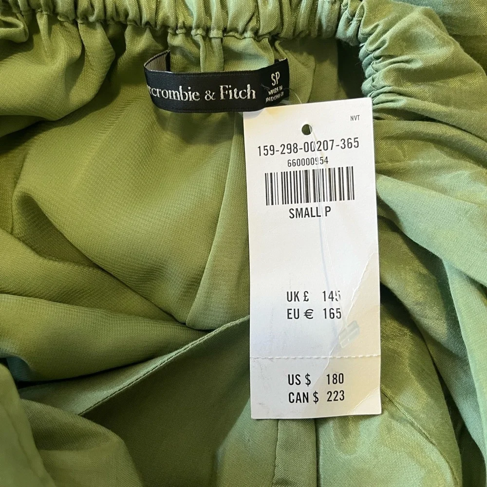 Abercrombie & Fitch Hardware Drama Puff Sleeve green Maxi Dress size SP